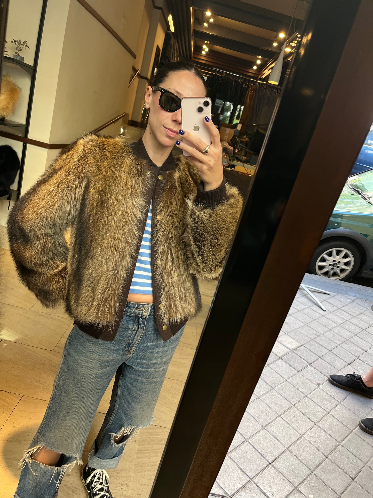 Chaqueta bomber raccoon natural