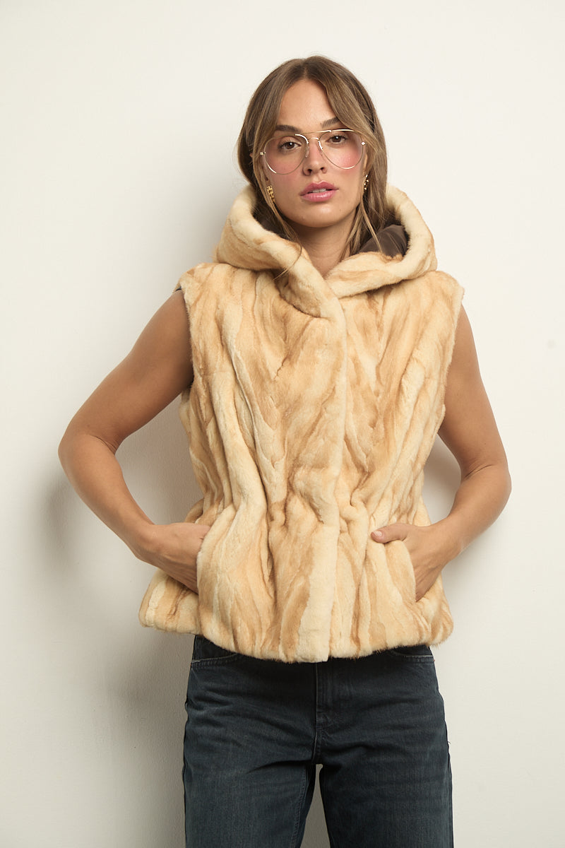 Abrigos Chalecos De Vison Chaleco De Pelo De Mujer De Visón