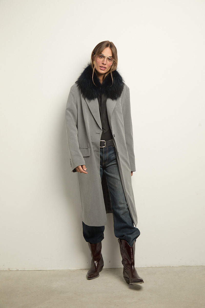 Cuello camisero raccoon azul