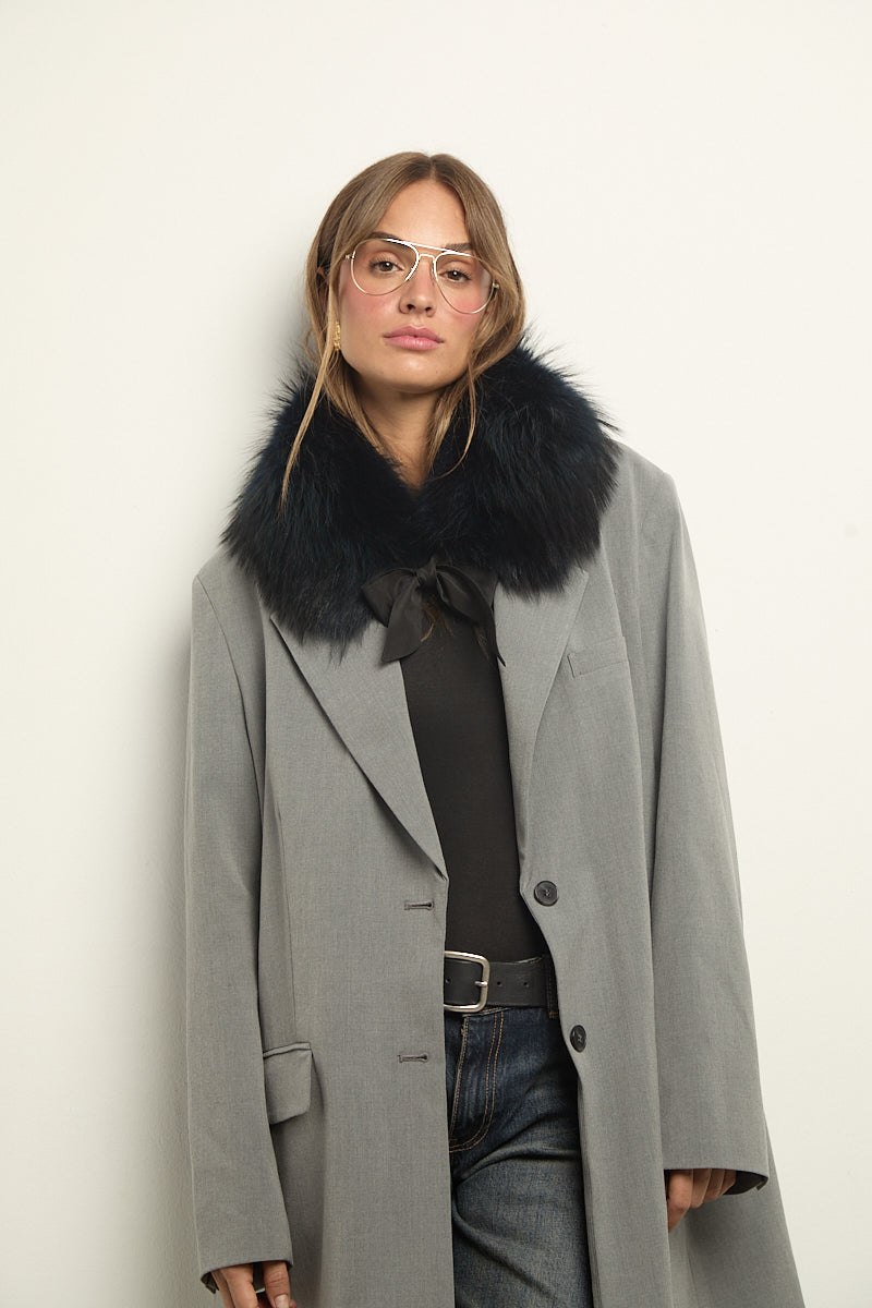 Cuello camisero raccoon azul