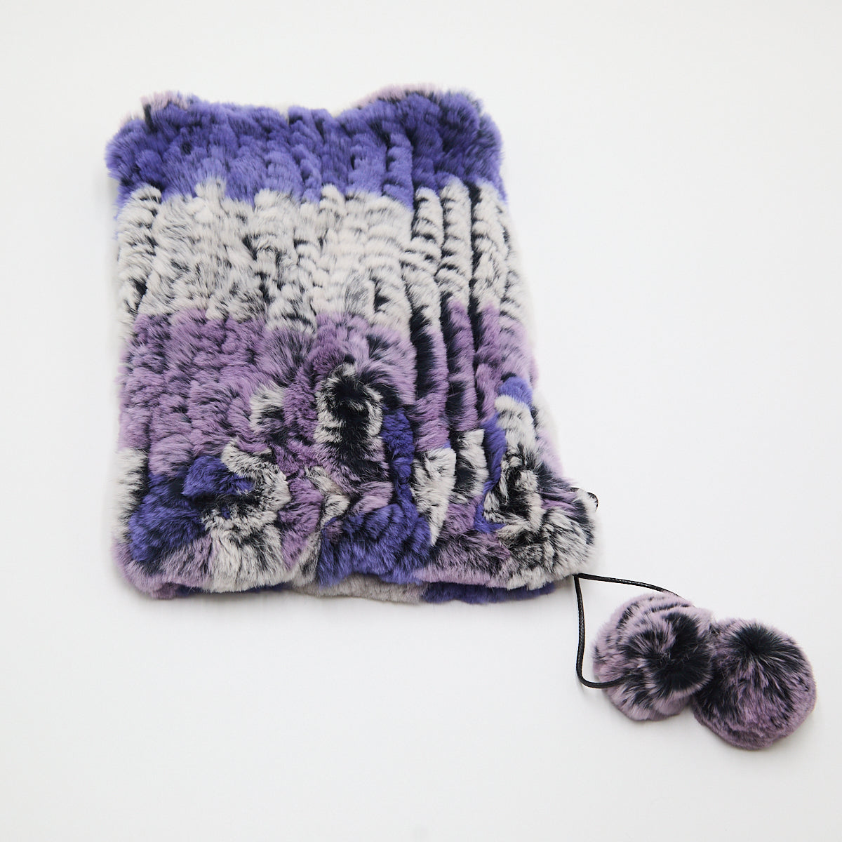 Cuello/gorro piel rex multicolor azul