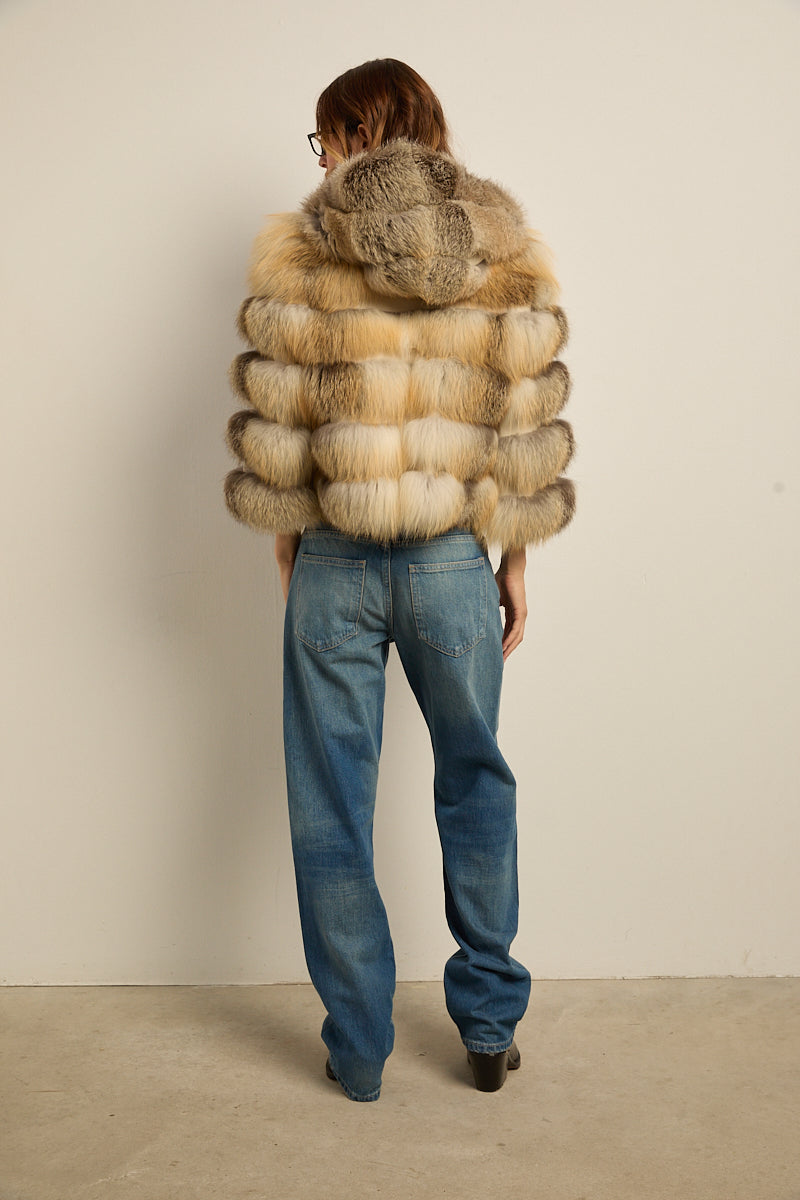 Chaqueta con capucha zorro golden island