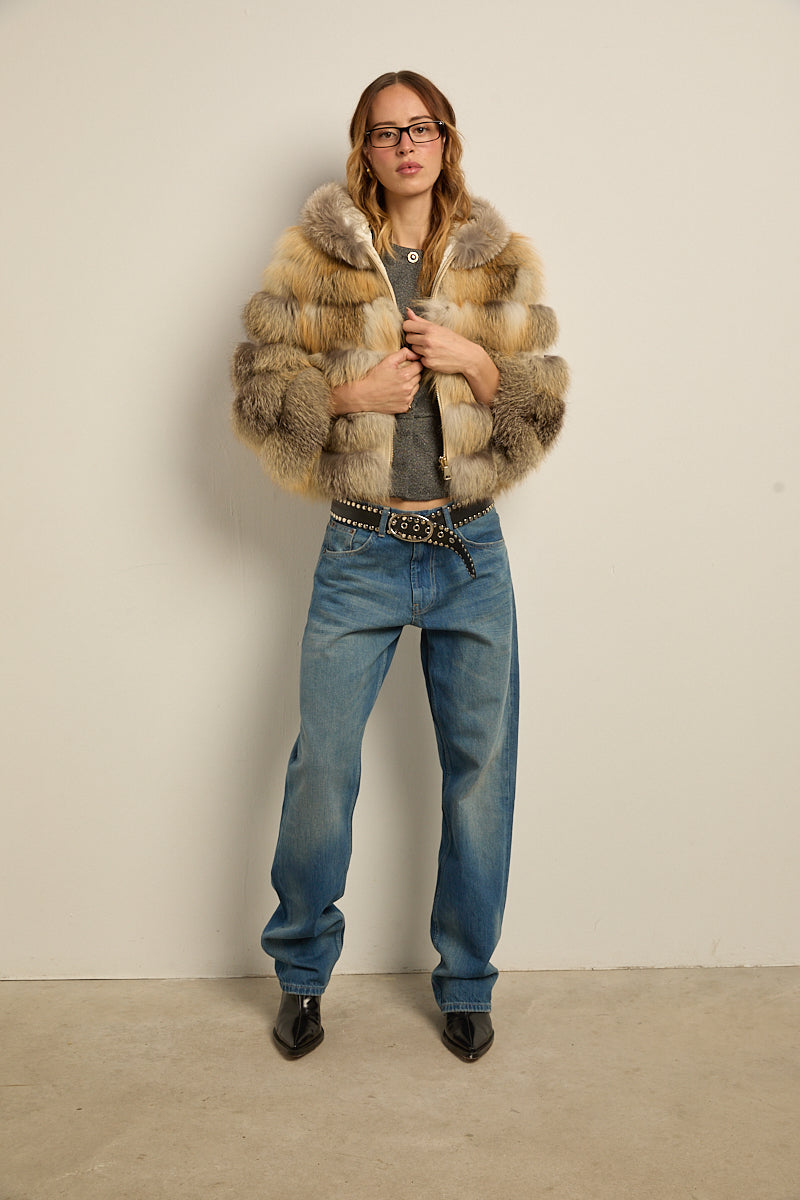 Chaqueta con capucha zorro golden island