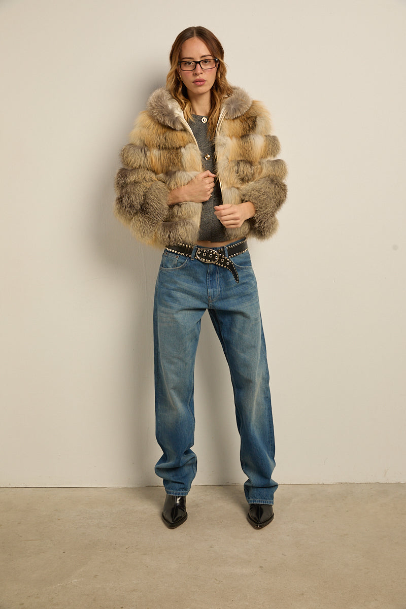 Chaqueta con capucha zorro golden island