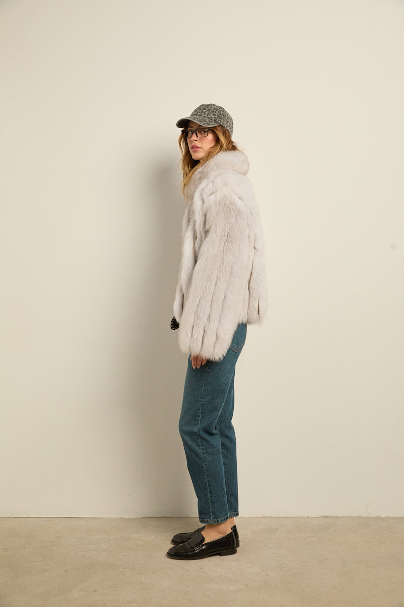 Chaqueta zorro natural blue fox