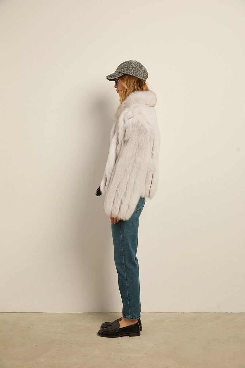 Chaqueta zorro natural blue fox