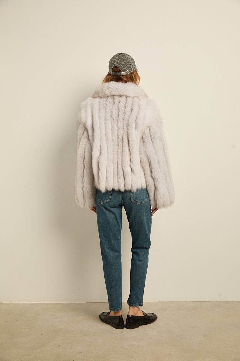 Chaqueta zorro natural blue fox