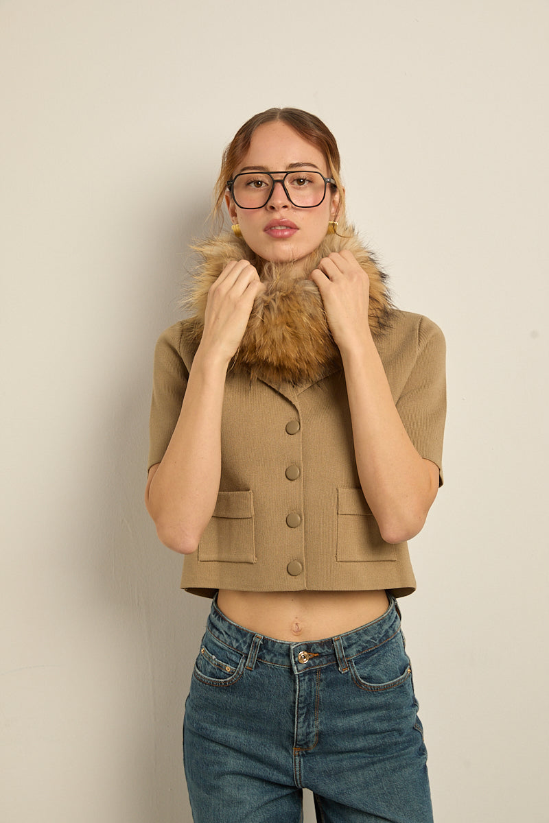 Diadema/Cuello raccoon natural