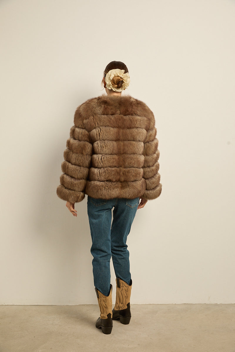 Chaqueta zorro natural sable