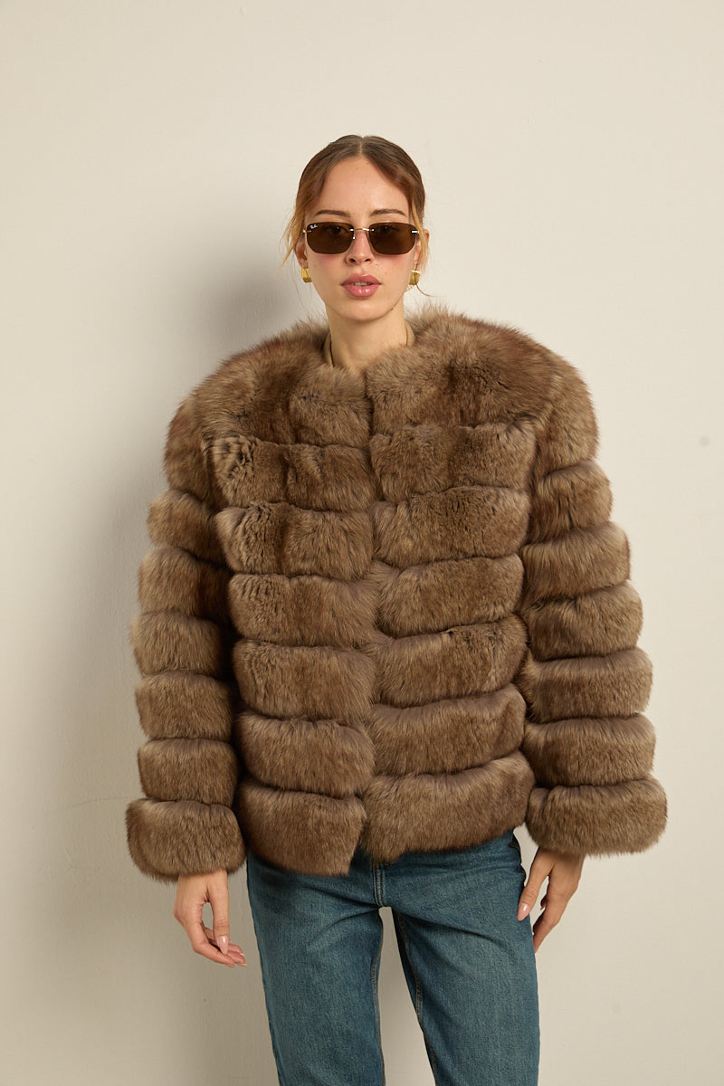 Chaqueta zorro natural sable