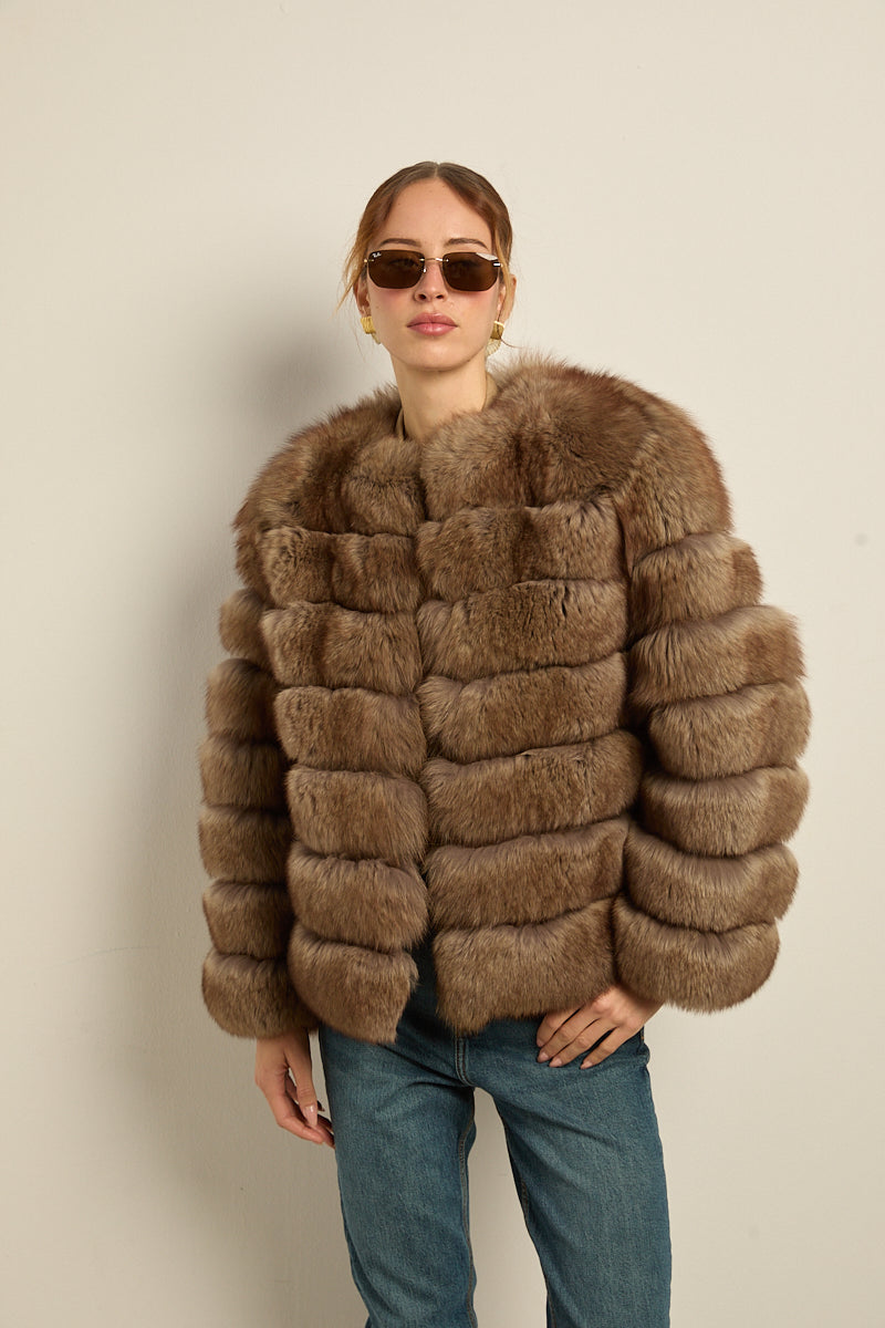 Chaqueta zorro natural sable