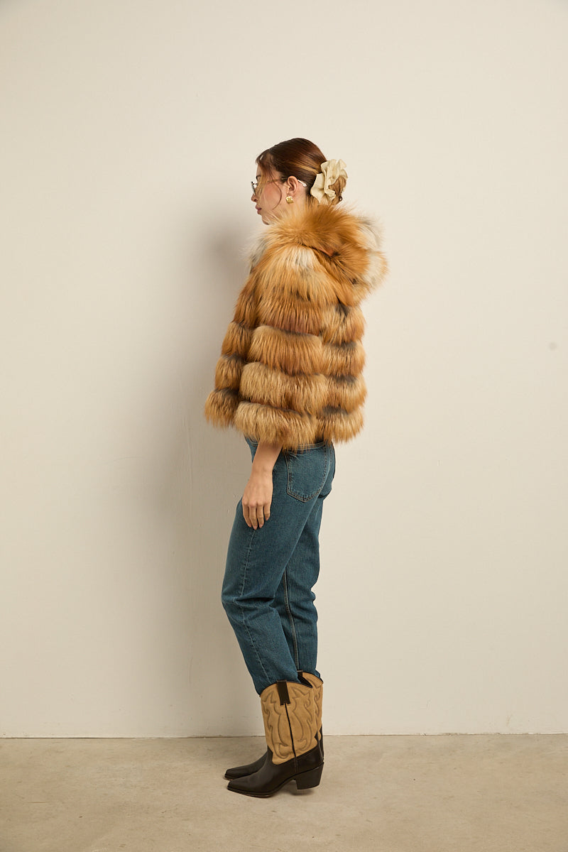 Chaqueta con capucha zorro gold