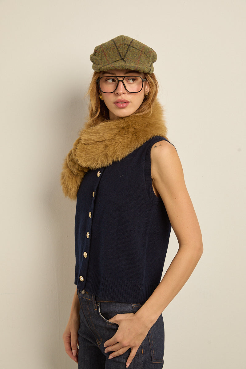 Bufanda zorro pasador rex camel