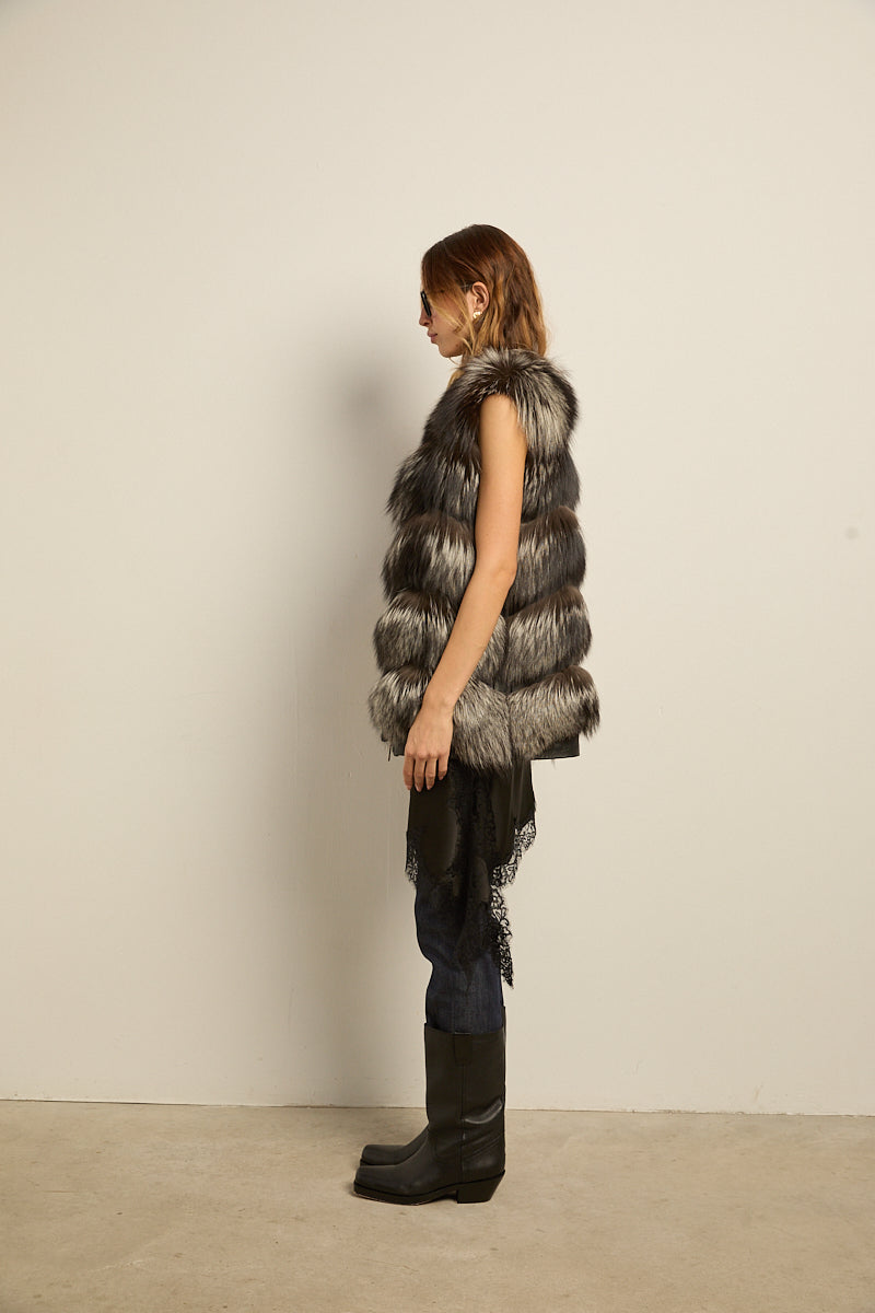 Chaleco zorro natural silver fox