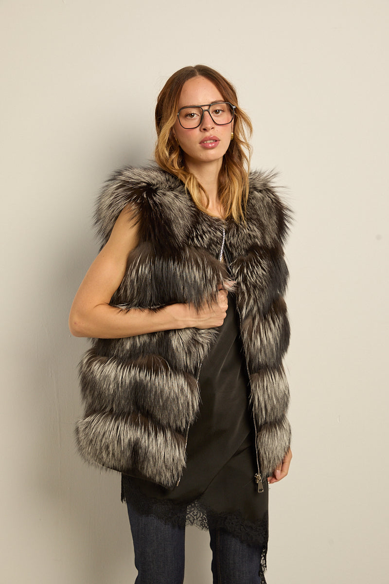 Chaleco zorro natural silver fox