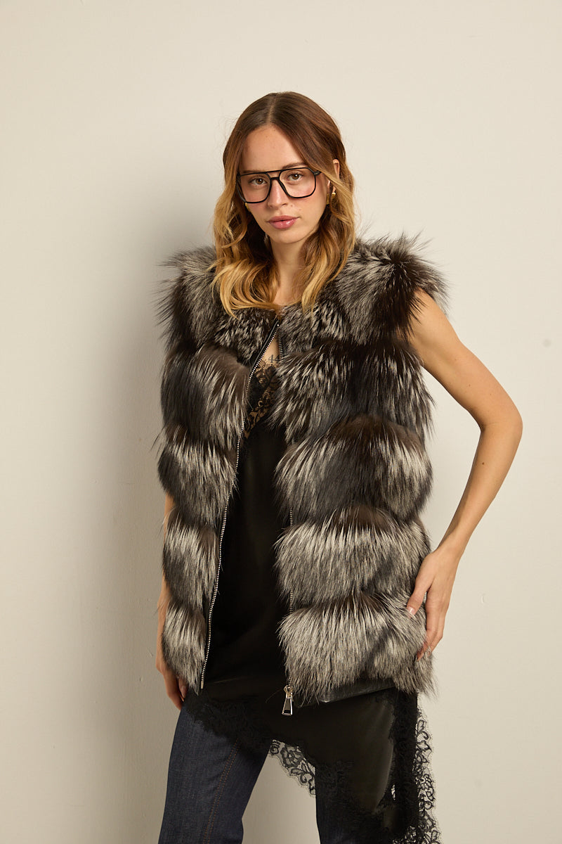 Chaleco zorro natural silver fox