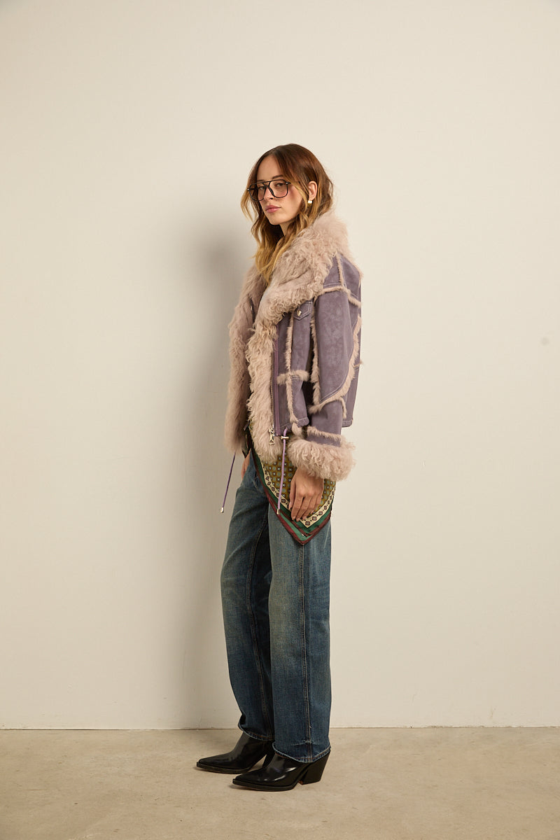 Chaqueta doble faz lila rabbit con cordero