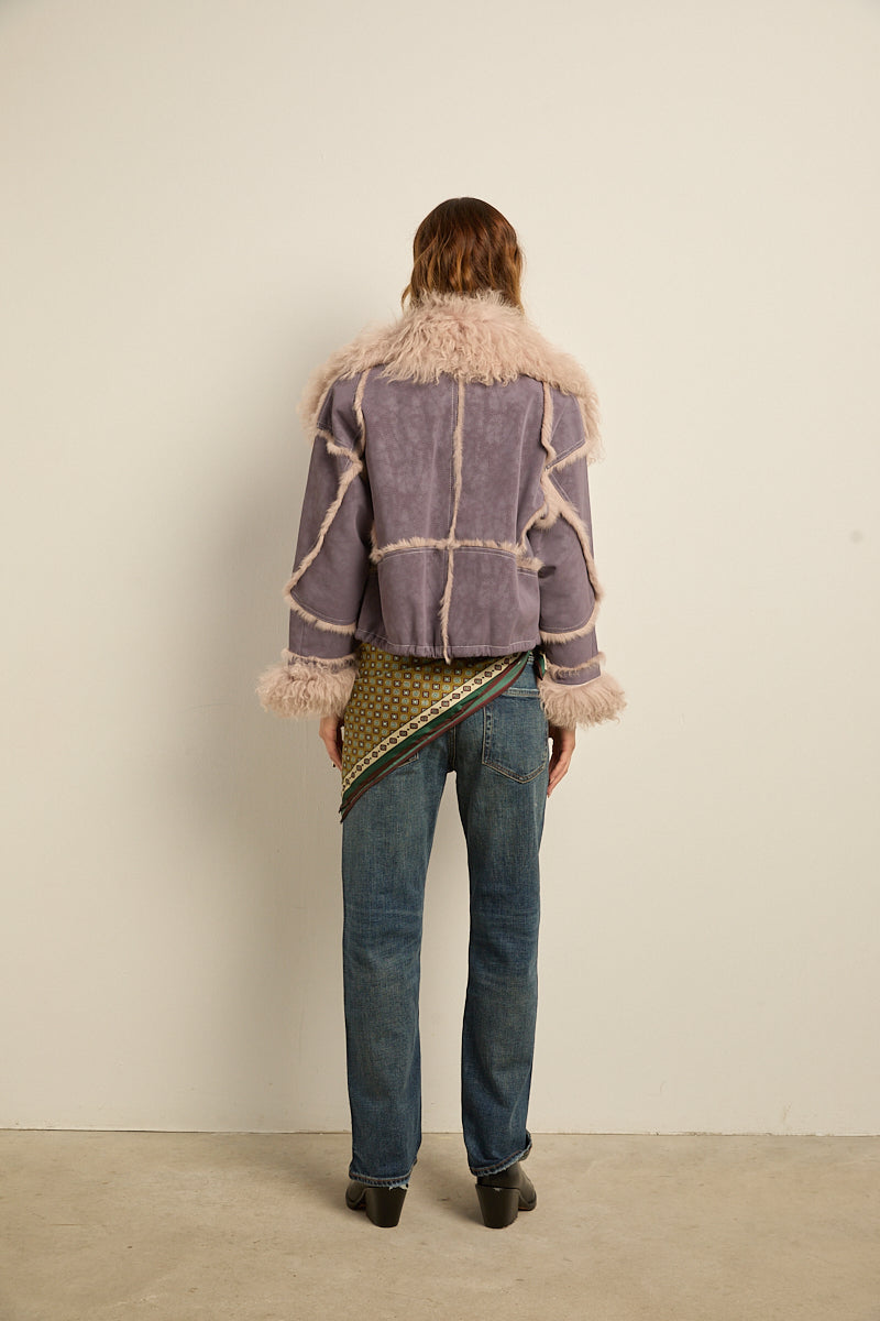 Chaqueta doble faz lila rabbit con cordero