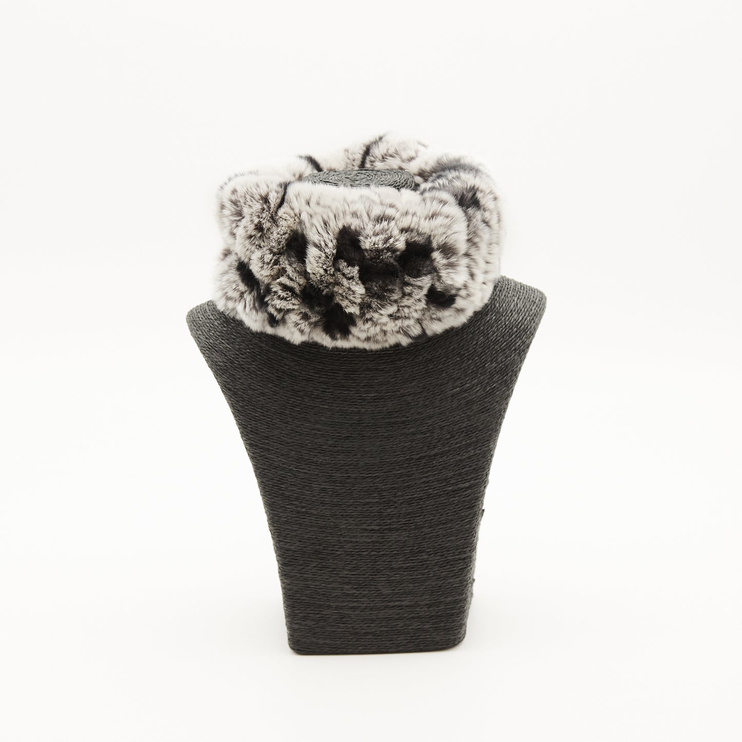 Diadema/Cuello piel rex gris claro