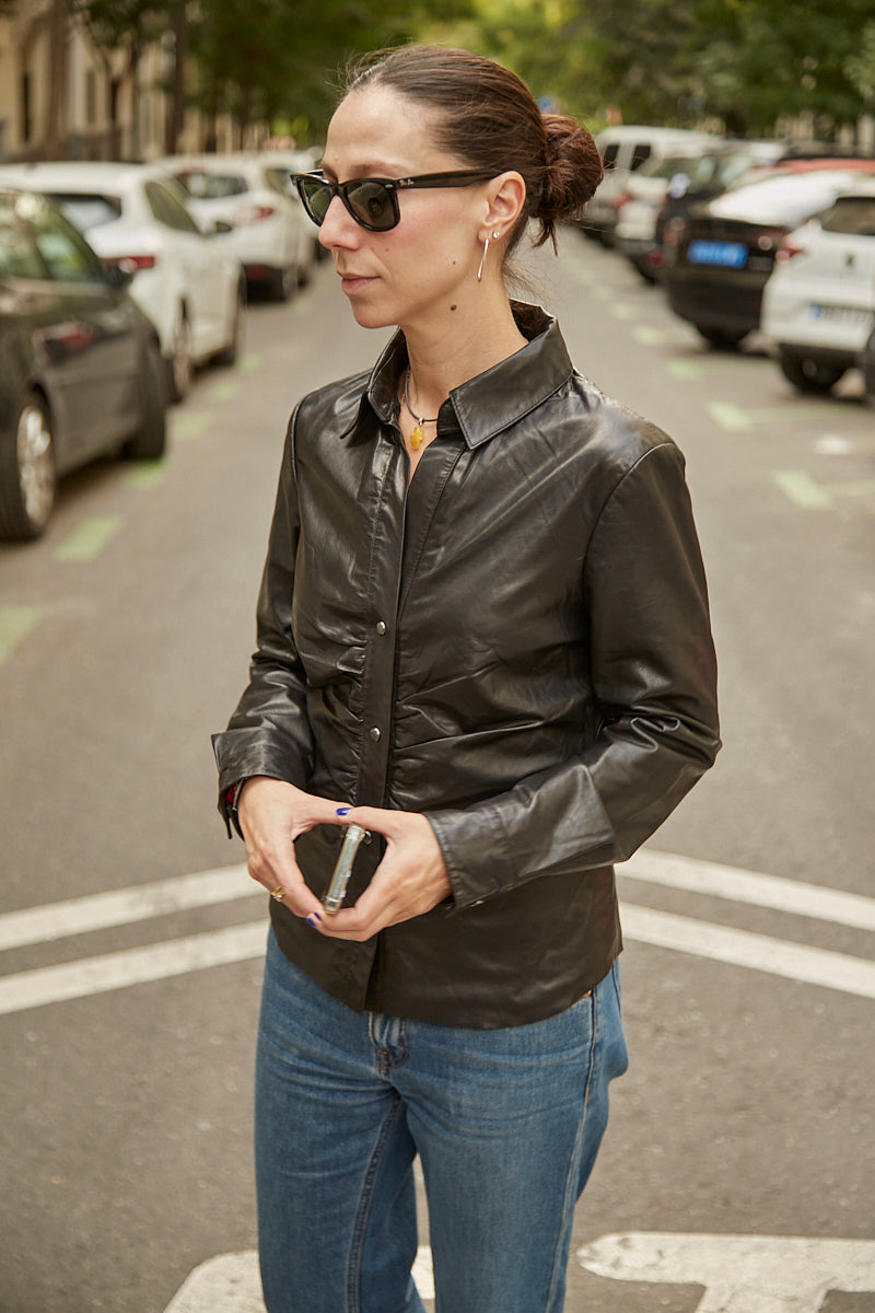 Chaqueta camisa de cuero