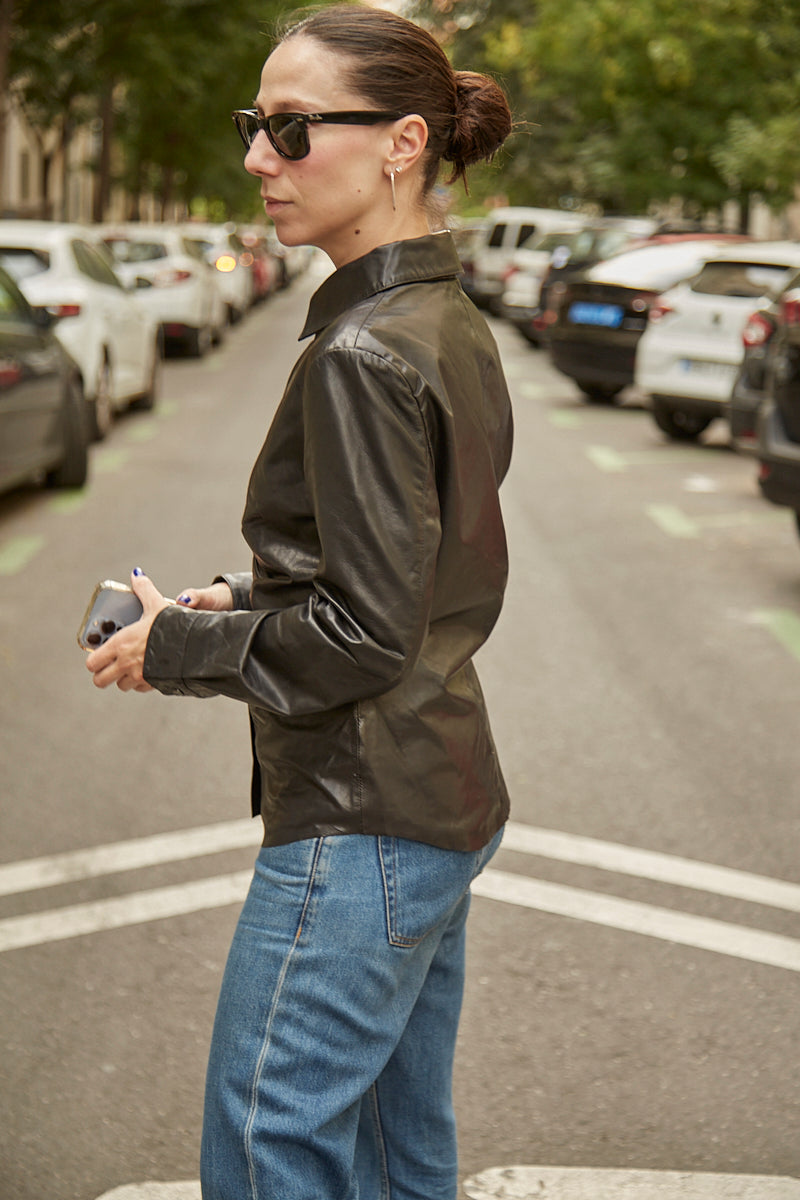 Chaqueta camisa de cuero