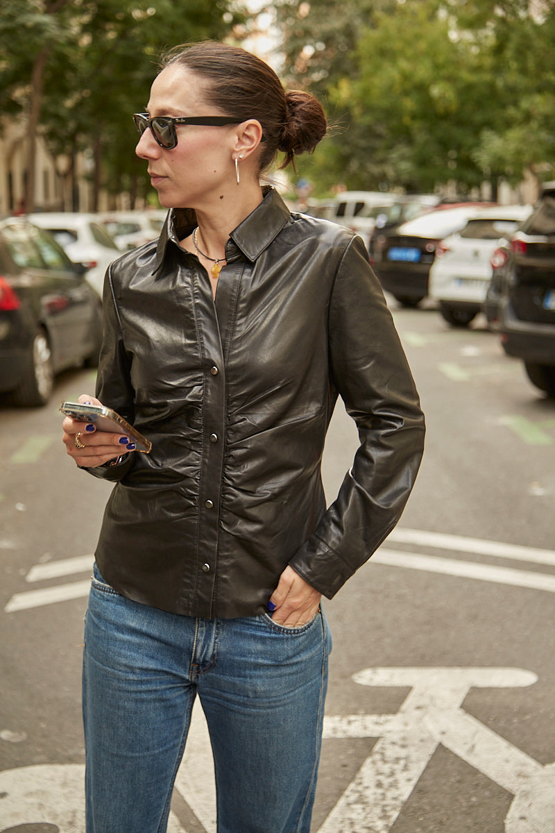 Chaqueta camisa de cuero