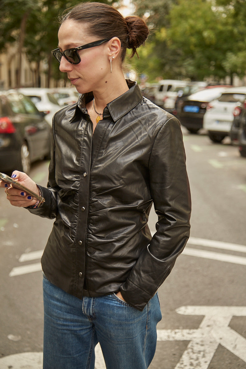 Chaqueta camisa de cuero