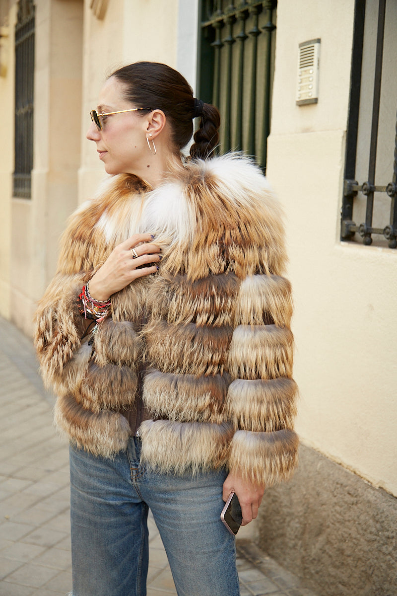 Chaqueta con capucha zorro gold