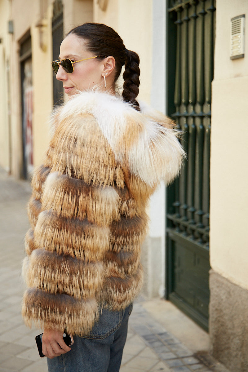 Chaqueta con capucha zorro gold