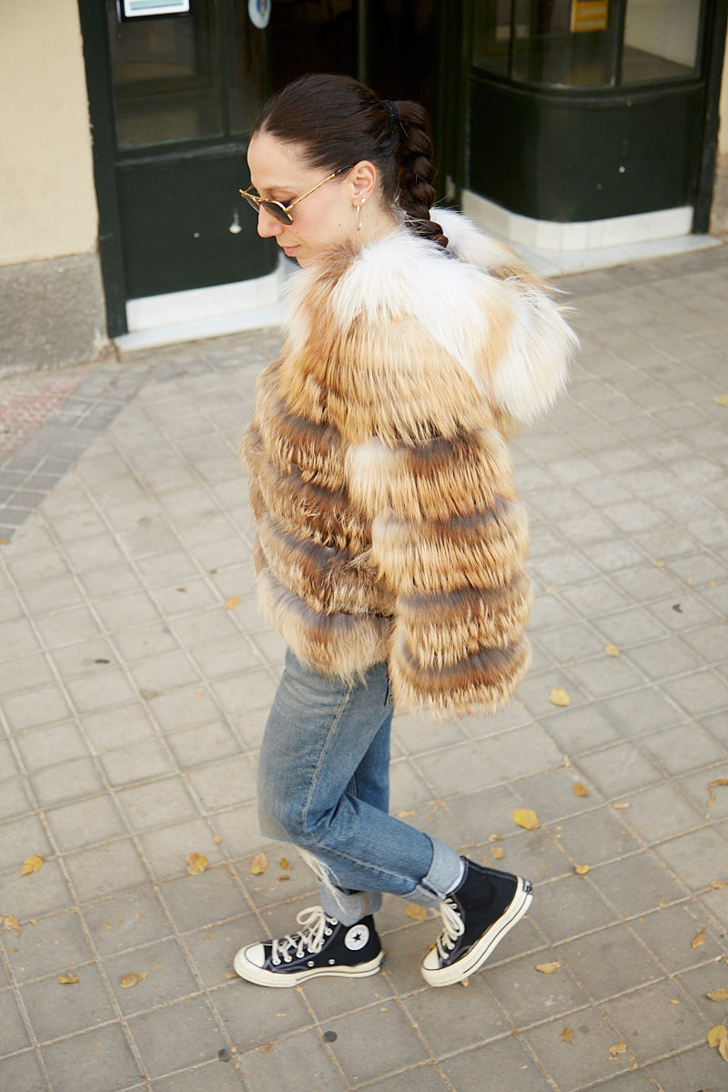 Chaqueta con capucha zorro gold