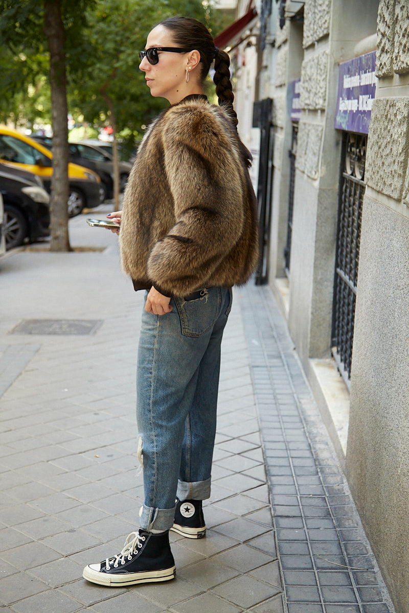 Chaqueta bomber raccoon natural