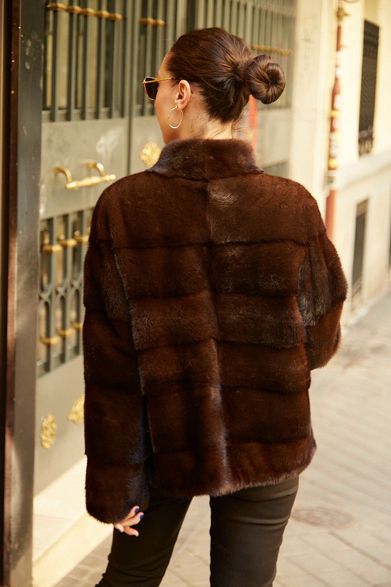 Chaqueta visón marrón modelo Cocó