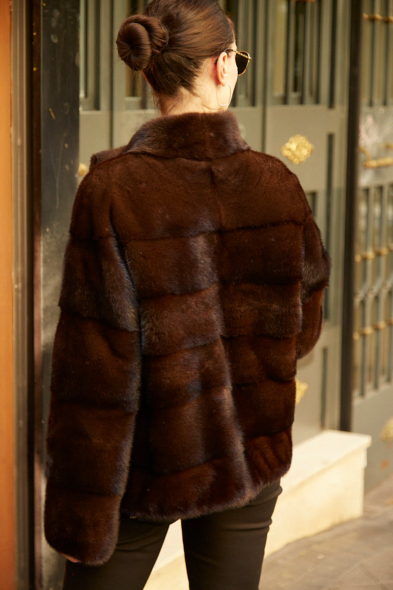 Chaqueta visón marrón modelo Cocó