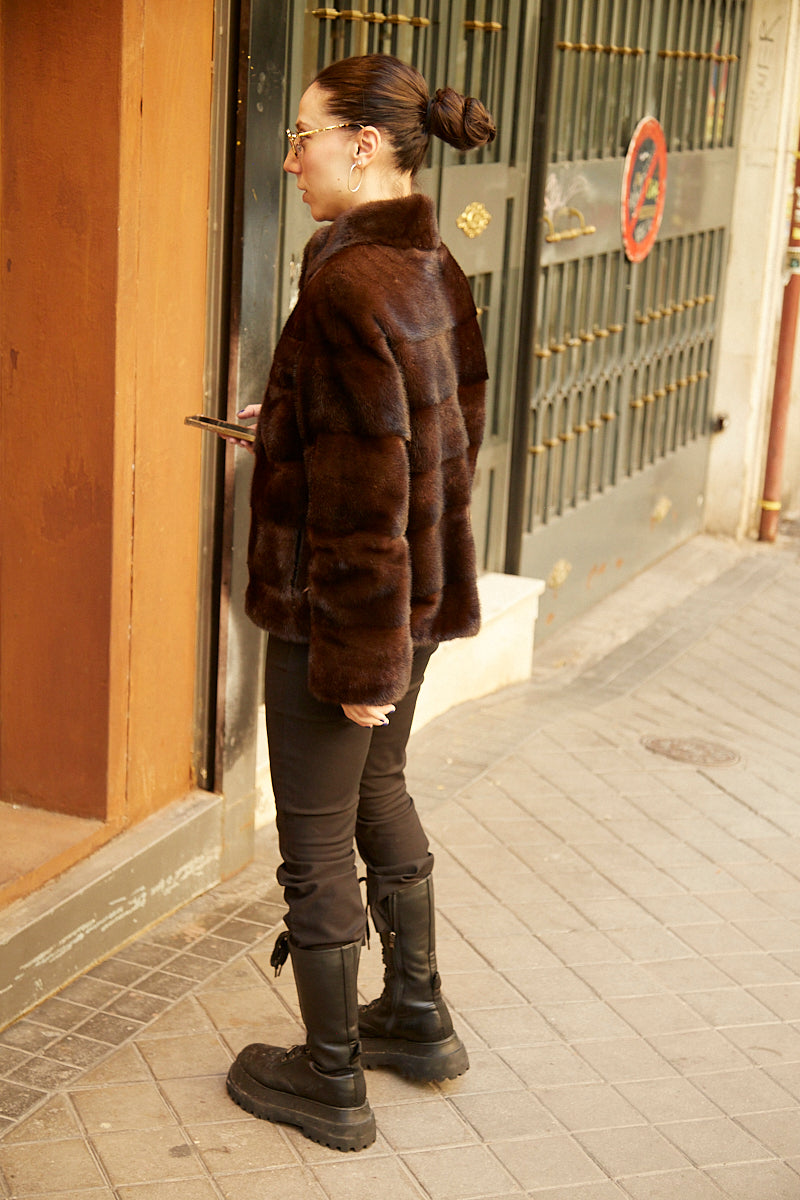 Chaqueta visón marrón modelo Cocó