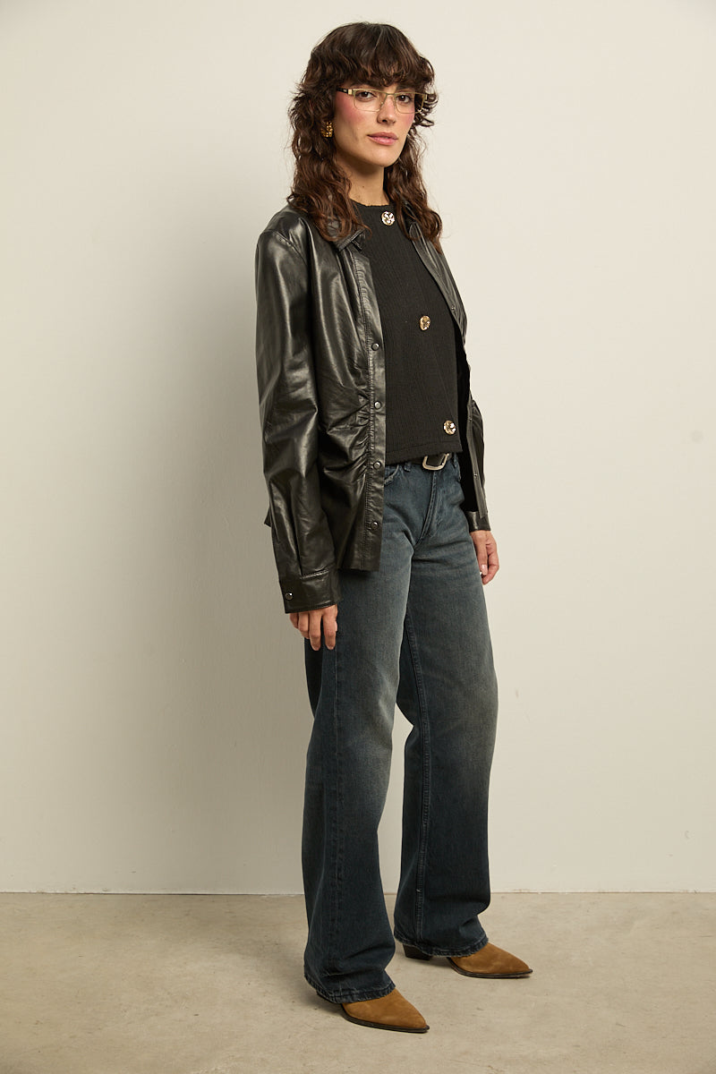Chaqueta camisa de cuero