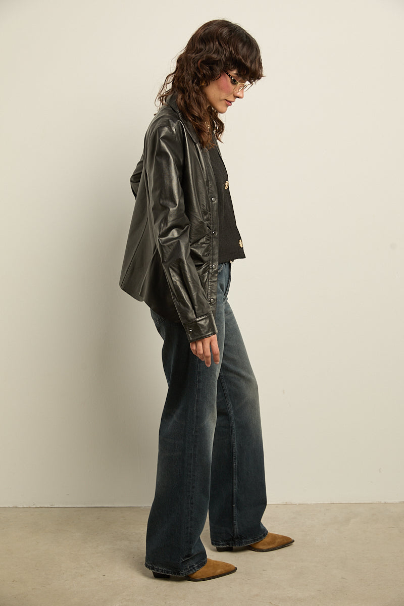 Chaqueta camisa de cuero