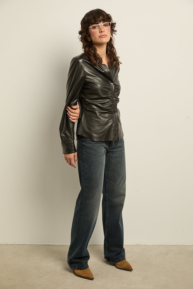 Chaqueta camisa de cuero