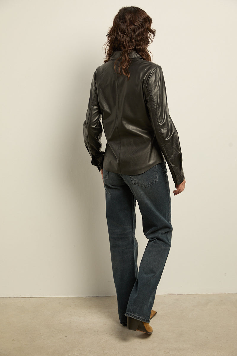 Chaqueta camisa de cuero