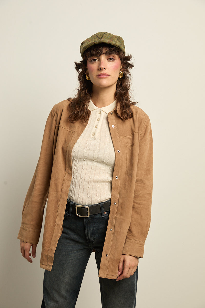 Sobrecamisa de ante camel