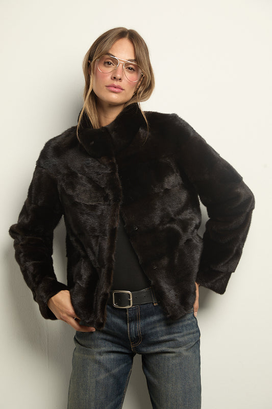 Chaqueta visón marrón modelo Cocó