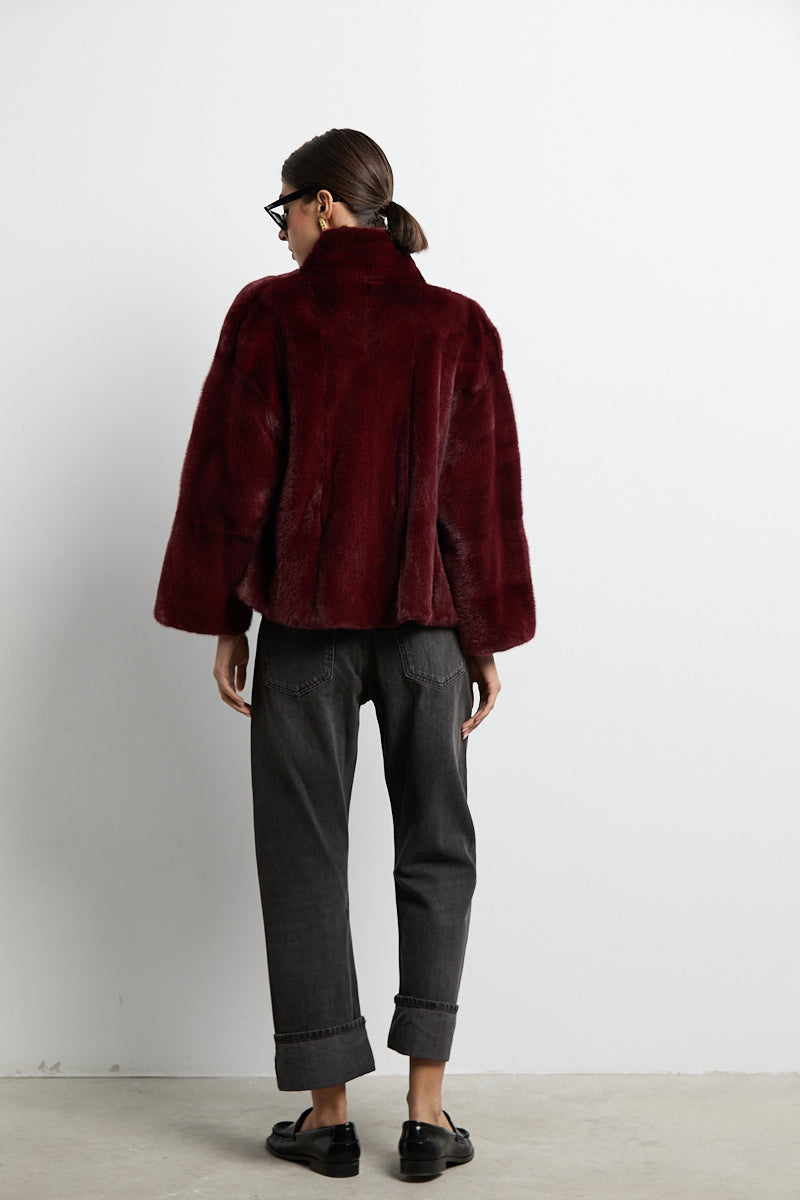 Chaqueta de visón modelo Kyoto burdeos