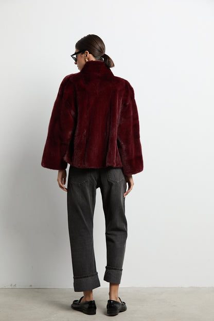 Chaqueta de visón modelo Kyoto burdeos