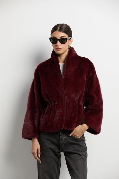 Chaqueta de visón modelo Kyoto burdeos