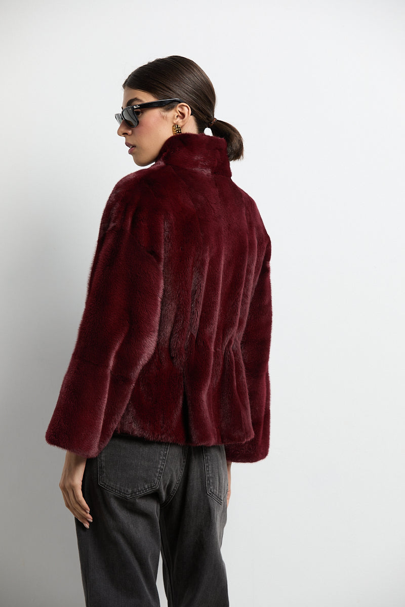 Chaqueta de visón modelo Kyoto burdeos
