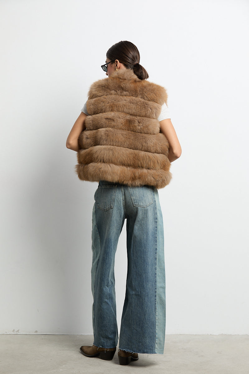 Chaleco zorro camel
