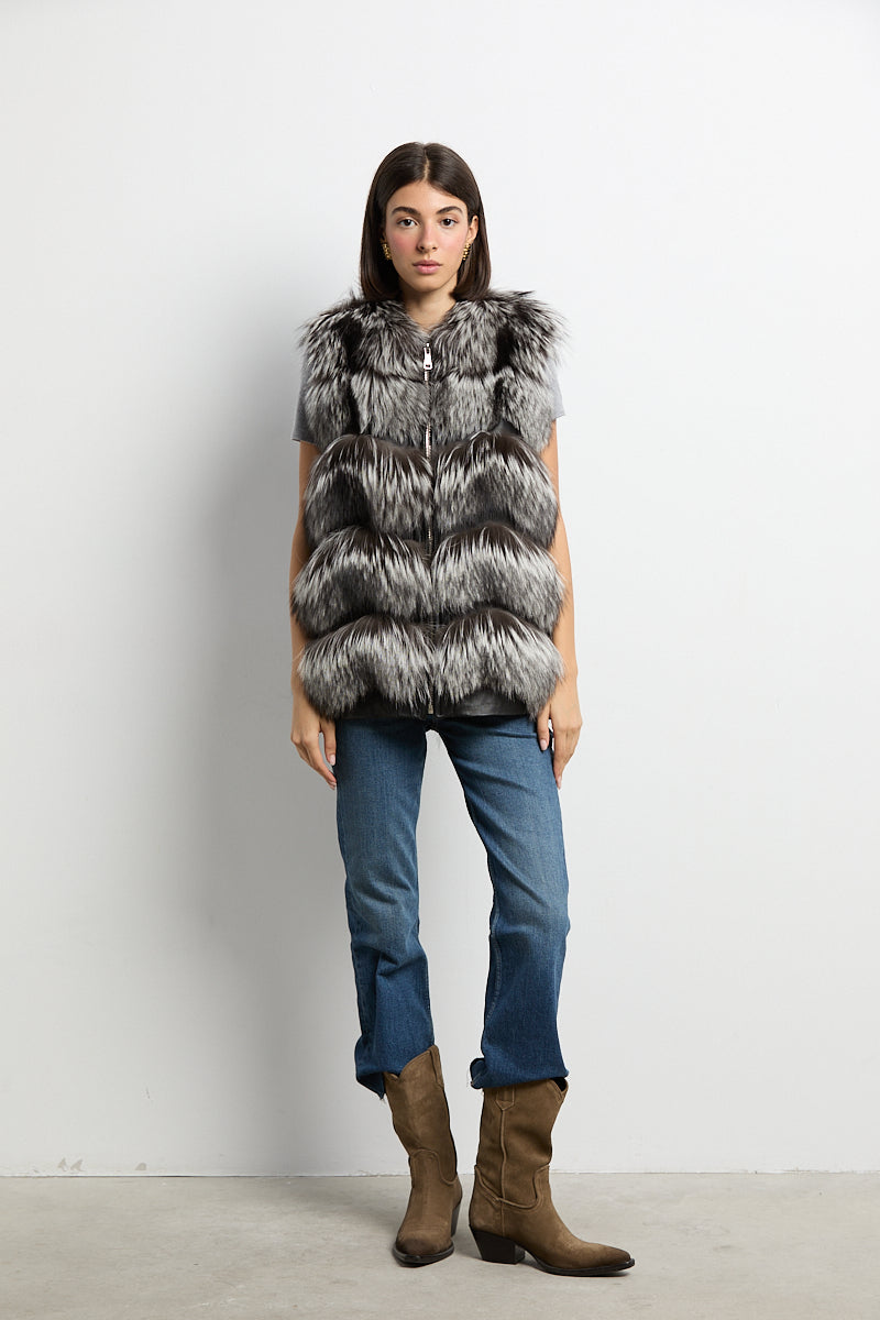 Chaleco zorro natural silver fox