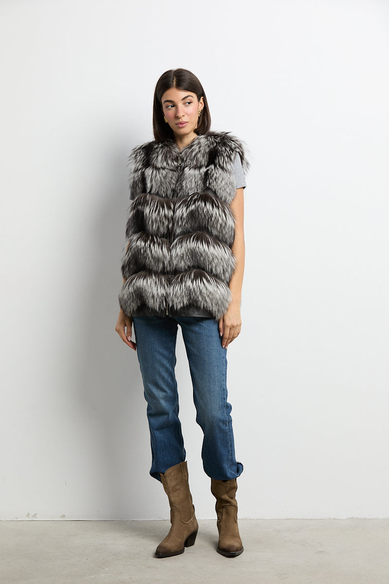 Chaleco zorro natural silver fox