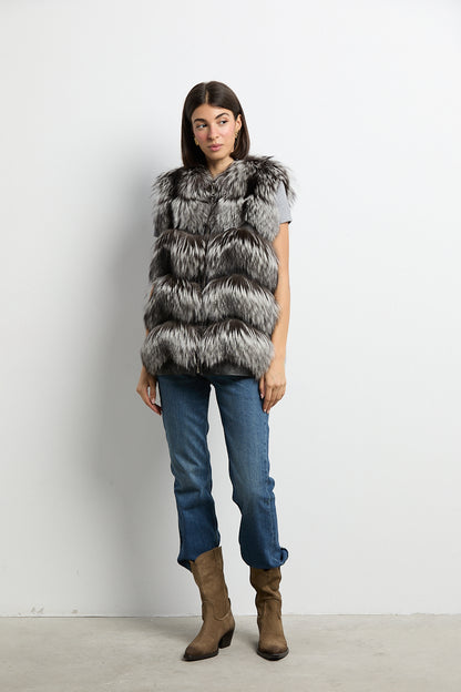 Chaleco zorro natural silver fox