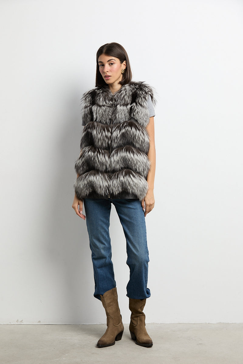 Chaleco zorro natural silver fox