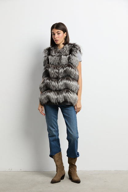 Chaleco zorro natural silver fox